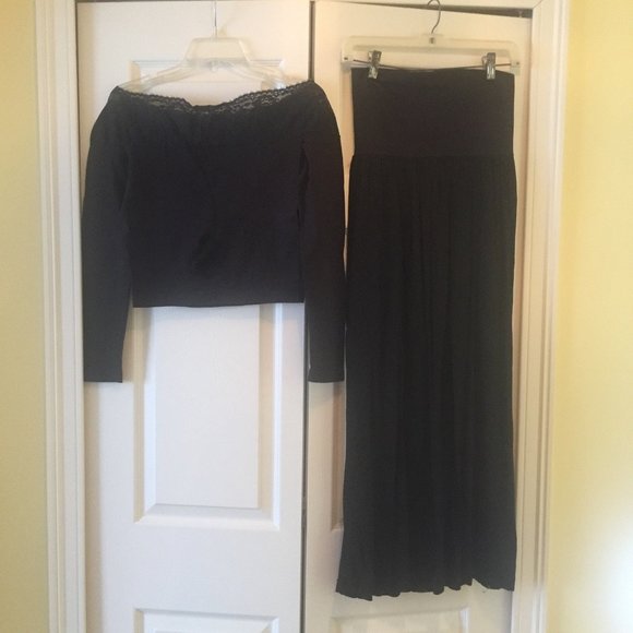 VINTAGE Azzura off the shoulder top/mid-calf skirt - Picture 2 of 10